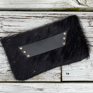 [raleigh leather] Clutch -BLACK COWHIDE
