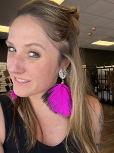 Fabulous and Fragile Feather Drops - Pink + Black - 4