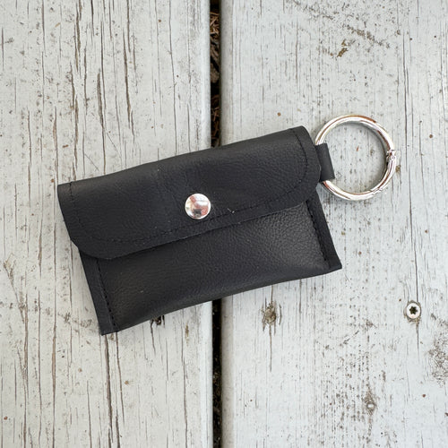 Keychain Wallet - Black with Silver