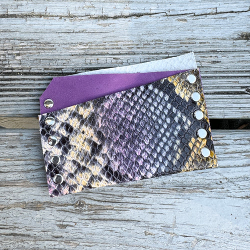 Card Wallet - Purple Snake with Purple