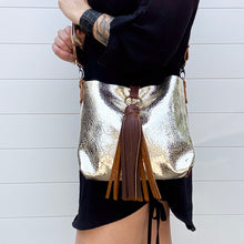 SLAY Crossbody Bag - Silvery Champagne Crackle