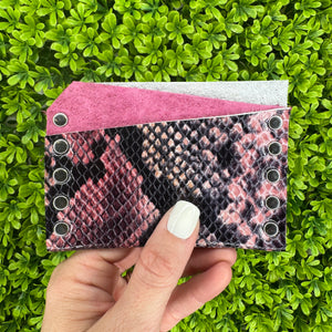 Card Wallet - Pink Snake with Pink