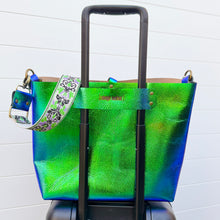 Go Anywhere Tote - Dark Blue Snake + Mermaid Iridescent