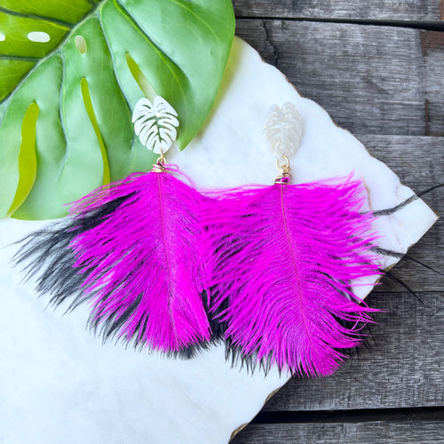 Fabulous and Fragile Feather Drops - Pink + Black - 2