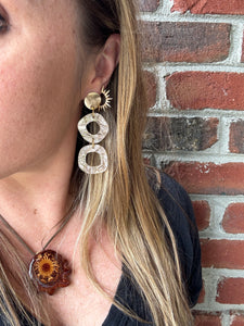 Boulder Drops - Champagne Taffeta - Acrylic Earrings