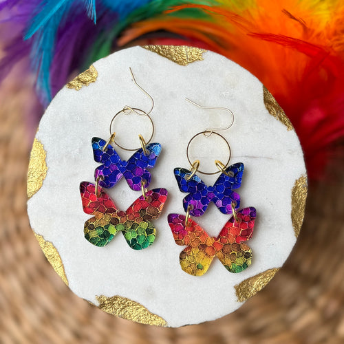 PRIDE - Rainbow Tile Butterfly Stacks