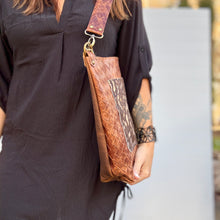 GO BIG Zippered Tote - Basketweave Brown + Rose Gold Acid Wash