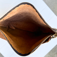 GO BIG Zippered Tote - Basketweave Brown + Rose Gold Acid Wash