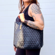 Tall Tote - Black Diamond Stitch