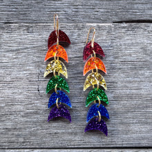 Rainbow Glitter Cascading Waves