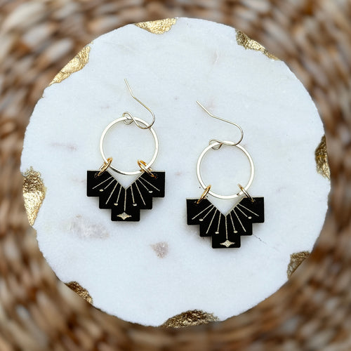 Stella Mini - Matte Black - Acrylic Earrings