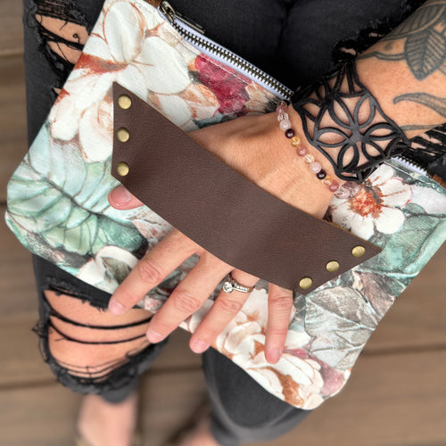 [raleigh leather] Mini Clutch - Floral Printed Lambskin