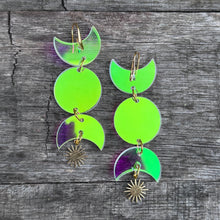 Moon Phases - Iridescent Acrylic Earrings