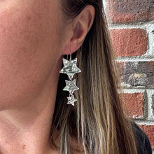 Cascading Stars - Silver - Acrylic Earrings