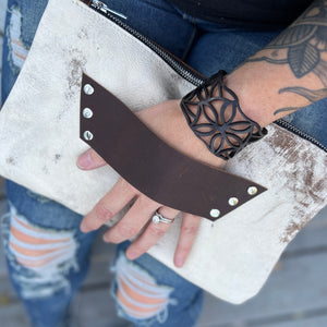 Fall - [raleigh leather] Clutch - Vintage - Silver
