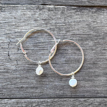 Pearl Hoops - Silver