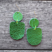 Leather Stacks - Metallic Green