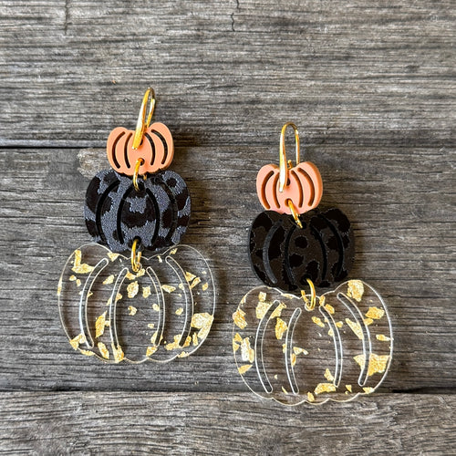 Pumpkin Stacks - Mixed - Acrylic Earrings