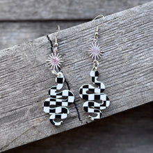 Snake + Suns - Black and White Checkered - Earrings