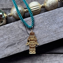 Mudcloth Pendant + Holiday Necklace - Green