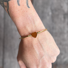 Personalized Heart Bangle Bracelet - Silver or Gold Tone