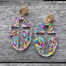Hoppy Easter - Cross Statement Earring - Disco Glitter