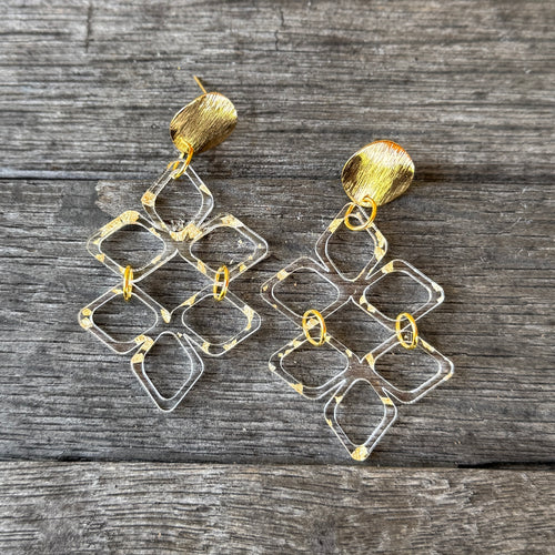 Positano Drops - Gold Leaf - Acrylic Earrings