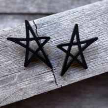 Star Statement Studs - Matte Black