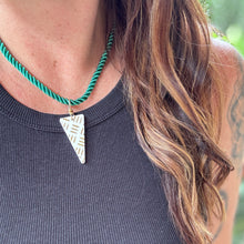 Mudcloth Pendant + Holiday Necklace - Green