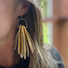 Leather Fringe Hoops - Minty Sage