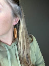 Ella Leather & Chain Bar Earrings - Buckskin