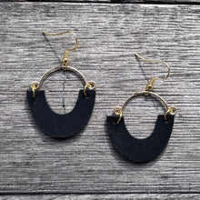 Mini Leather Remix Hoops - Black - Leather Earrings