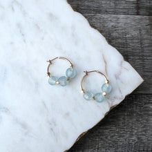 Recycled Glass Hoops - Blue