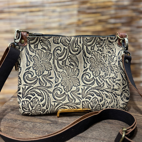 Go Small Zippered Crossbody - Floral Embossed