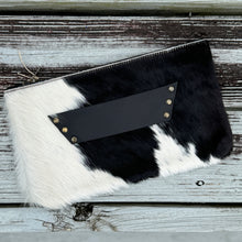 [raleigh leather] Clutch - Black + White Cowhide