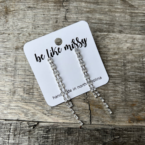 Rhinestone Fringe - Silver