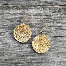 Circle Drops - Gold - Leather Earrings