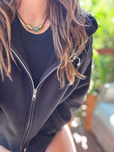 Simple Leather Necklace -  Glass + African Brass
