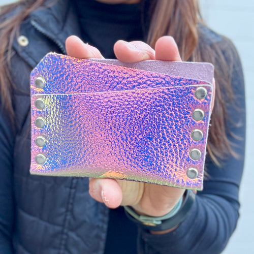 Card Wallet - Iridescent Pebble Grain