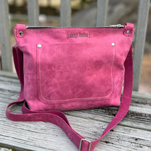 Just Go Zippered Crossbody Bag - Black Croc + Pink