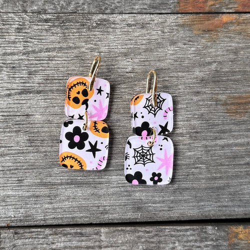 Mini Stacks - Pink Pumpkins + Spiderwebs