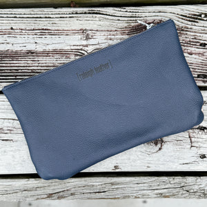 [raleigh leather] Clutch - Blush + Silver Embossed with Navy