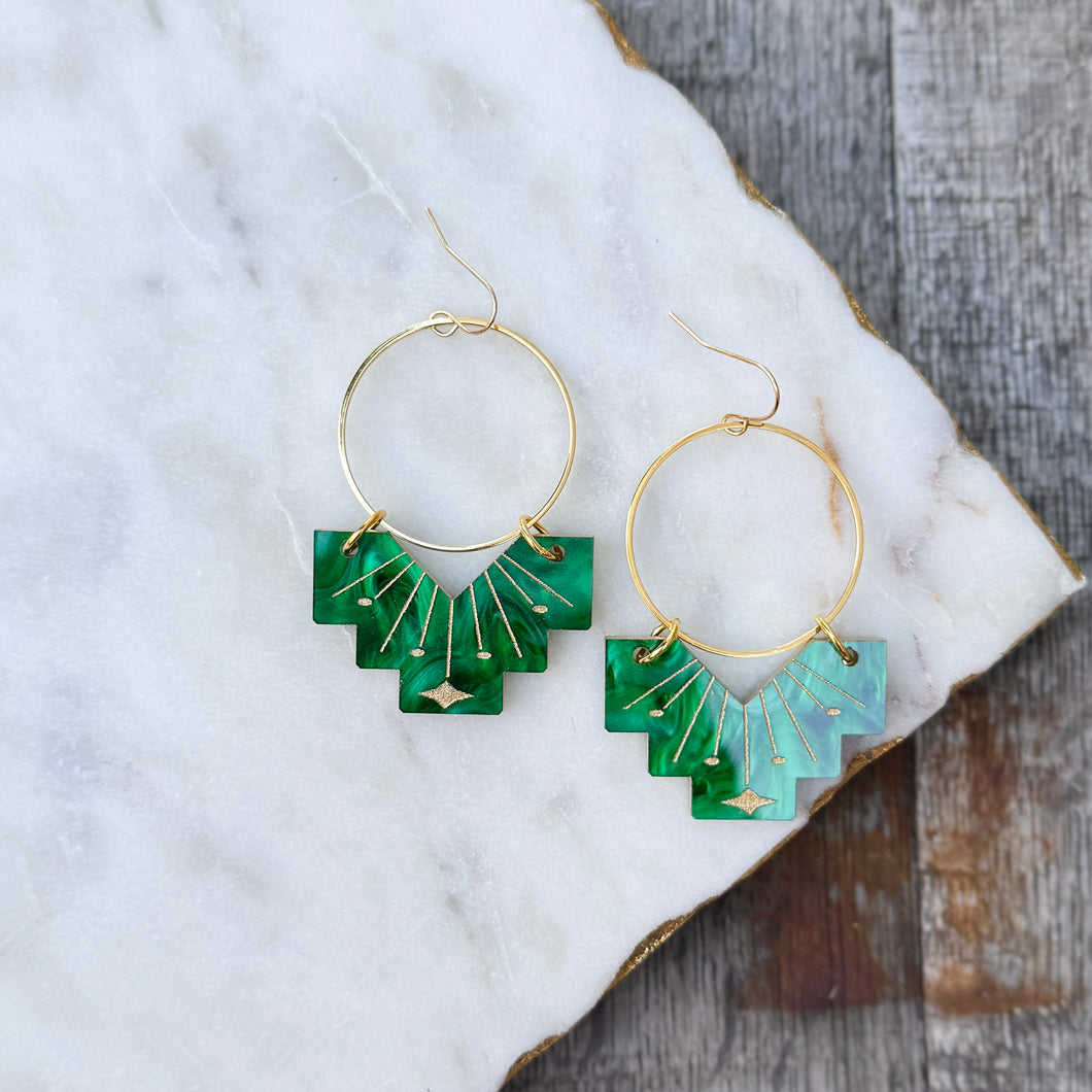 Stella - Pearl Green - Acrylic Earrings