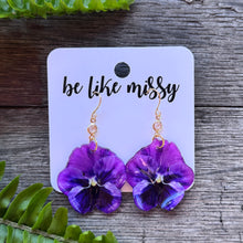 Garden Party Earrings - Pansy - Hook