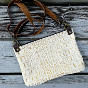 Go Small Zippered Crossbody - Croc Embossed