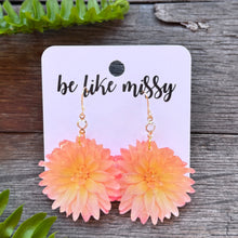 Garden Party Earrings - Dahlia - Orange - Hook