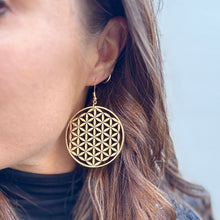 Flower of Life Wooden Earrings