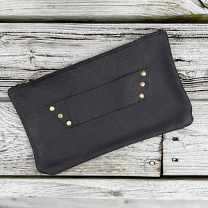 [raleigh leather] Clutch -BLACK