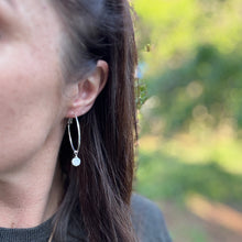 Pearl Hoops - Silver