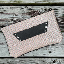 [raleigh leather] Clutch - Blush + Silver Embossed with Black